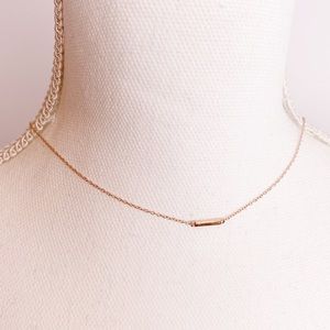Alibi Jewelry Rose Gold Bar Necklace